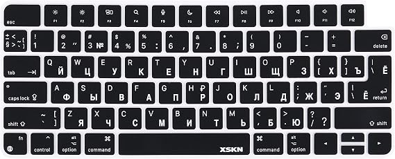 XSKN Russian Letter Silicone Keyboard Cover Skin for Apple 2021 Released iMac Magic Keyboard with Touch ID A2449 with Lock Key A2450 Keyboard EU&US Universal Version