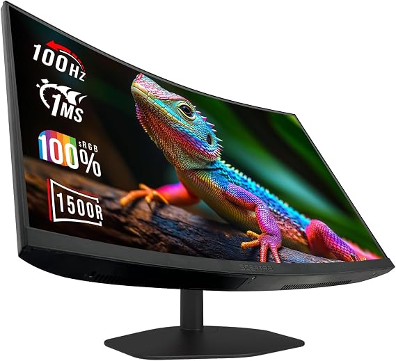 New! Sceptre Curved 24-inch Gaming Monitor 1ms 100Hz 1500R DisplayPort HDMI X2 Eye Care 100% sRGB Build-in Speakers, Machine Black 2026 (C248W-FW100T Series)