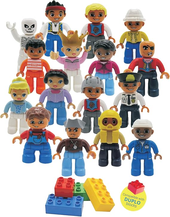 Kids Toys - People Figures for Kids Building Blocks - Preschool Toys Building Blocks People Set for Kids - Compatible with All Major Brands Building Blocks for Toddlers 1-6 Years