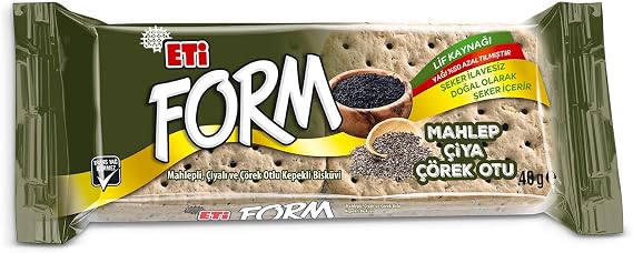 Eti Form Mahlepli Çiyalı ve Çörek Otlu Kepekli Bisküvi 40 g