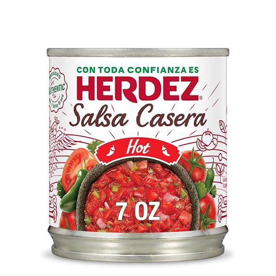 HERDEZ Salsa Casera, Hot, 7 oz Jar Spicy Homestyle Mexican Salsa for Chips & Tacos