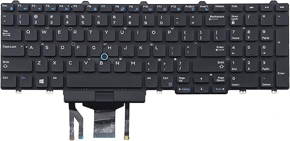 Original New for Dell Latitude E5570 Keyboard Backlit US Black No Frame