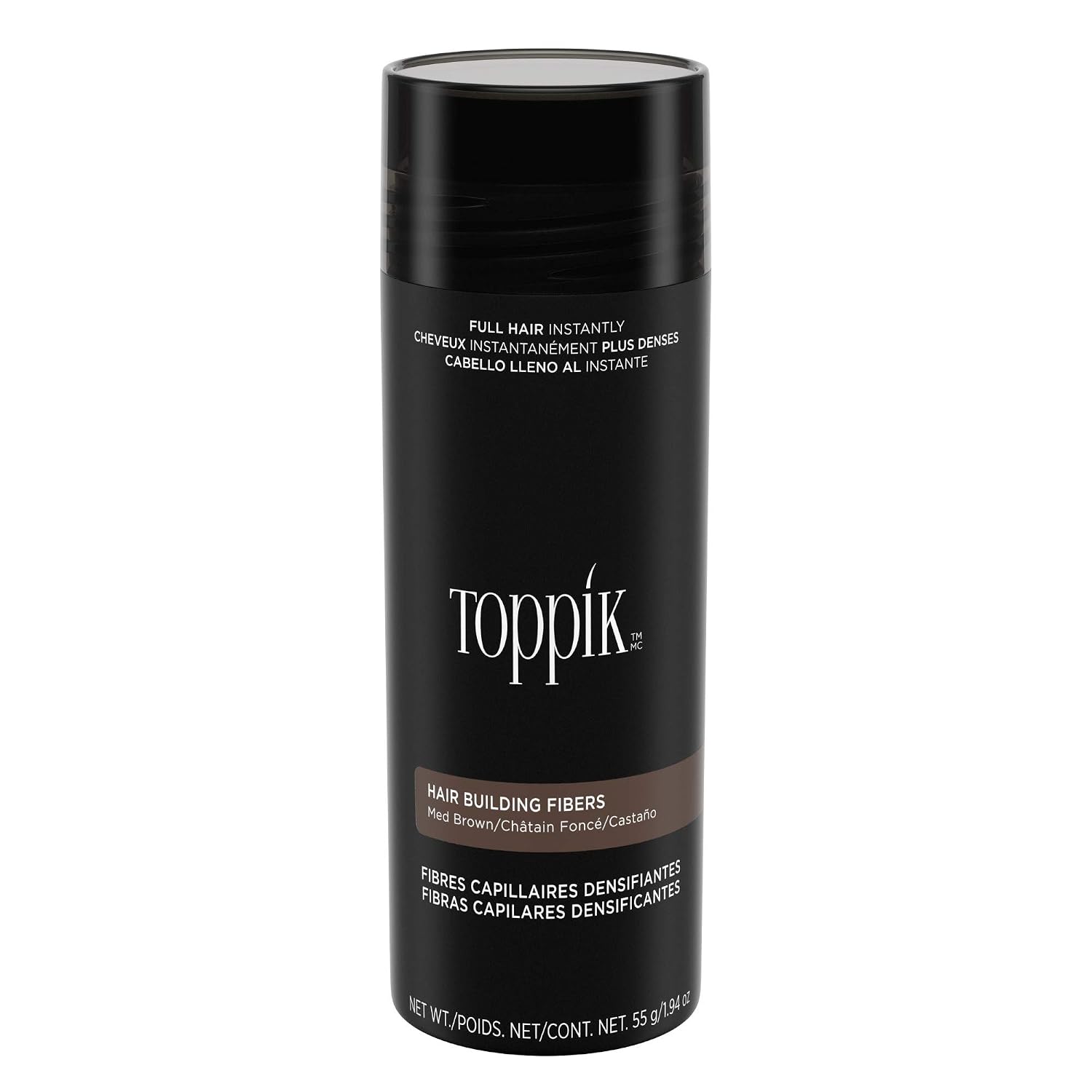 Toppik Hair Building Fibers, White, 55g | Fill In Fine or Thinning Hair | Instantly Thicker, Fuller Looking Hair | 9 Shades for Men Women