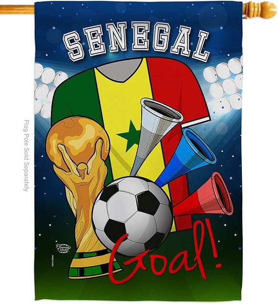 World Cup Senegal Banner FIFA Team Qatar Flag Home Decor Banner Wall Art Patio Lawn Front Porch Room Trophy Soccer Decorations Small Outdoor Tapestry Yard Signs Indoor Football Gifts Made In USA