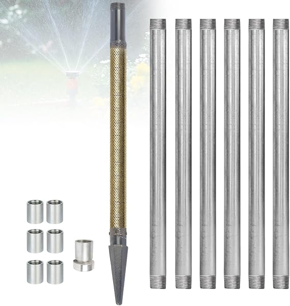 Premium Copper Water Well Drilling Kit - 60 Mesh Brass Screen Sandpoint with 1.25" NPT Connectors, Manual Borehole System for Sustainable Irrigation & Farming (23.4ft)