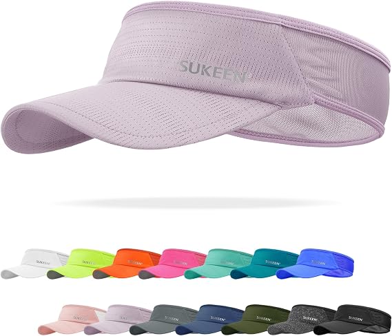 Sukeen Sports Sun Visor Men Women Lightweight Packable Cooling Stretchy Visor Hat for Running, Tennis, Golf