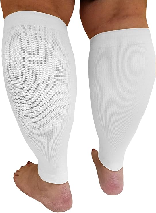 Compression Calf Sleeves Extra Wide - Soothing Gradient Support with Comfy Cuffs