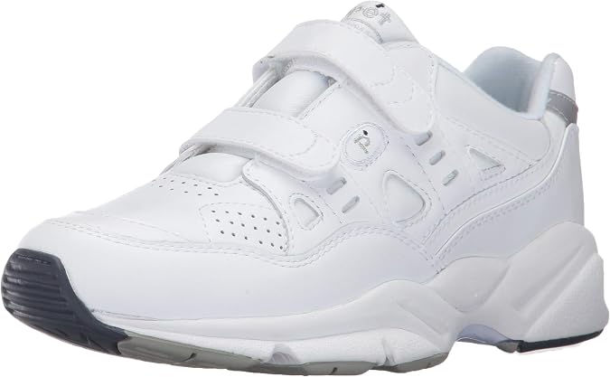 Propet Womens Stability Walker Strap Walking Walking Sneakers Shoes - White