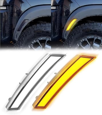 Fender LED Side Marker Lights for Nissan Frontier 2022-2025 Reflectors with Sequential Turn Signals & Daytime Running Lamps DRL, 3rd Gen Frontier Truck Wheel Well Arch Lights Accessories Smoked Lens