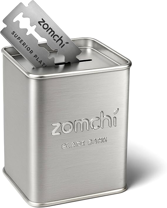 ZOMCHI Razor Blade Bank for Used Double Edge Safety Razor Blades, Silver