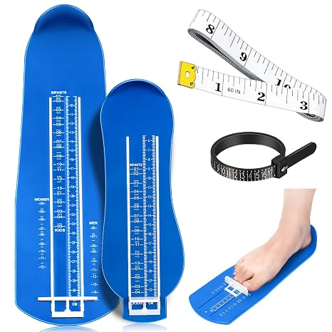 Weewooday 2 Pcs Adult Foot Measuring Device Shoe Sizer Blue Stylish