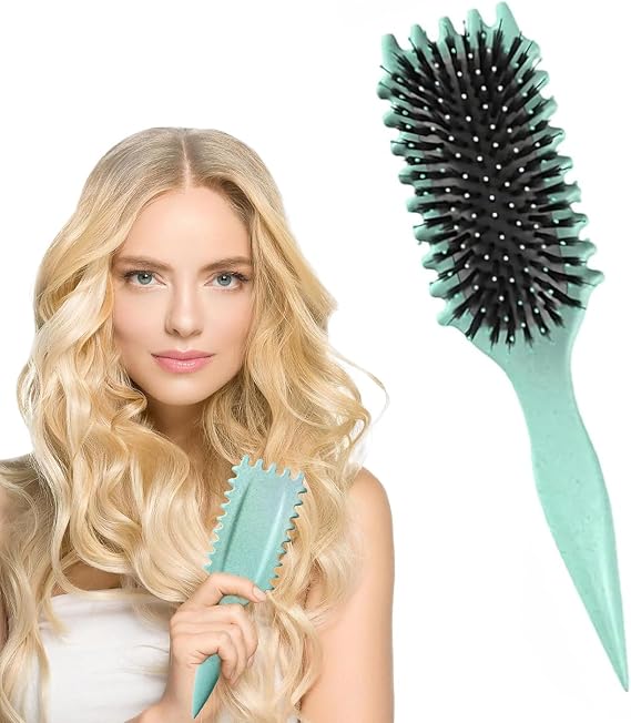 Bounce Curl Define Styling Brush, Curly Hair Brush, Wet Dry Detangler Hair Brush, Essential Tool for Shaping and Styling Curls, Achieve Perfectly Defined Curls A