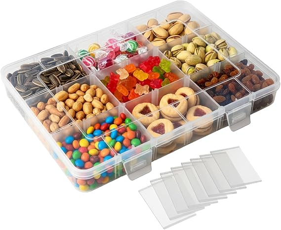 Xujinsongg 2Pcs Snack Box with Compartments, Travel Snack Box for Plane