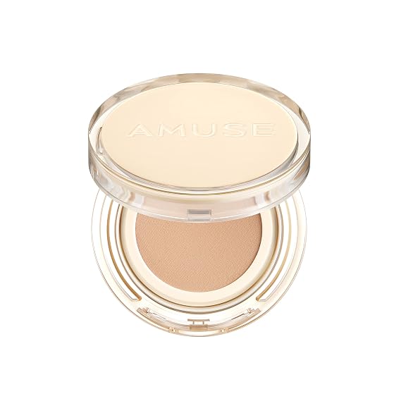 AMUSE SEOUL Dew Jelly Vegan Cushion Foundation (02 NUDE) - Full Coverage, Dewy Glow Finish, Lightweight, Long Lasting, Firming Texture, All Skin Types, Vegan, Korean Makeup