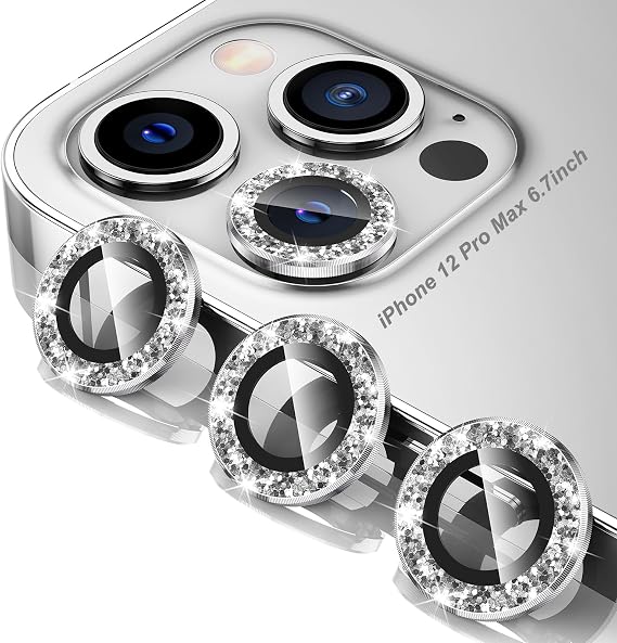 Tensea Camera Lens Protector Compatible for iPhone 12 Pro Max, Metal Aluminum Alloy Tempered Glass Cover Camera Screen Protector Accessories, Case Friendly