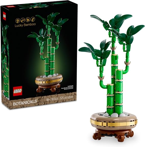 LEGO Botanicals Lucky Bamboo Building Set - Artificial Plant for Indoor Home Decor, Adults Ages 18+ Gift for Birthdays for Him - Fake Plant Decoration for Table, Desk, Office - 10344