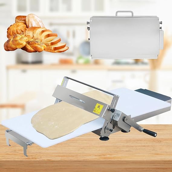 This Folding Dough Sheeter with Sheeter Board & Adjustable Thickness – Manual Dough Sheeter Machine for Home ers Making Croissants, Pasta, and Commercial-Grade Dough 400-Model