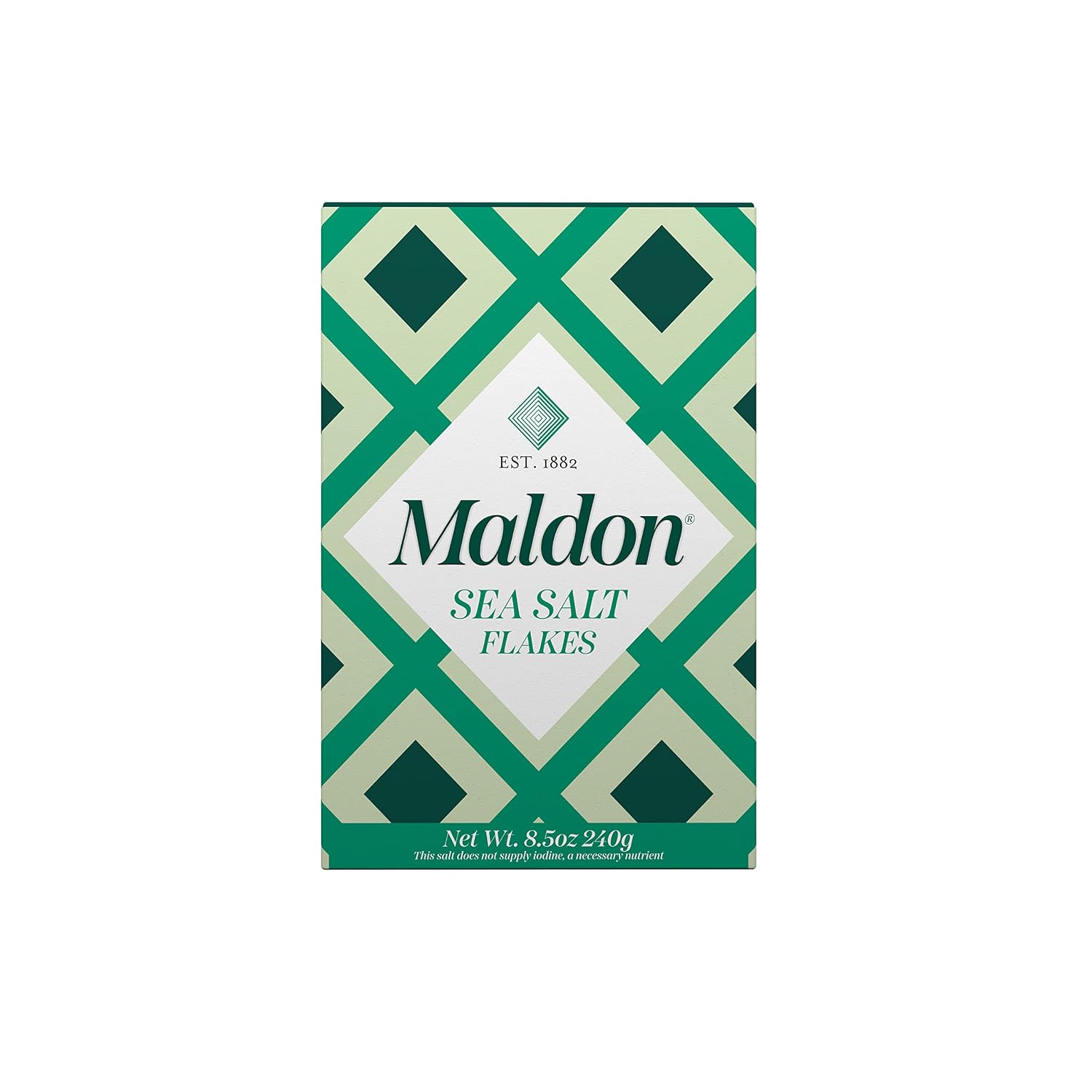 Maldon Salt, Sea Salt Flakes, 8.5 oz (240 g), Kosher, Natural, Unique Gourmet Pyramid Shaped Salt Flakes, Perfect for a Wide Range of Dishes, Hand-Harvested for Four Generations (Packaging May vary)