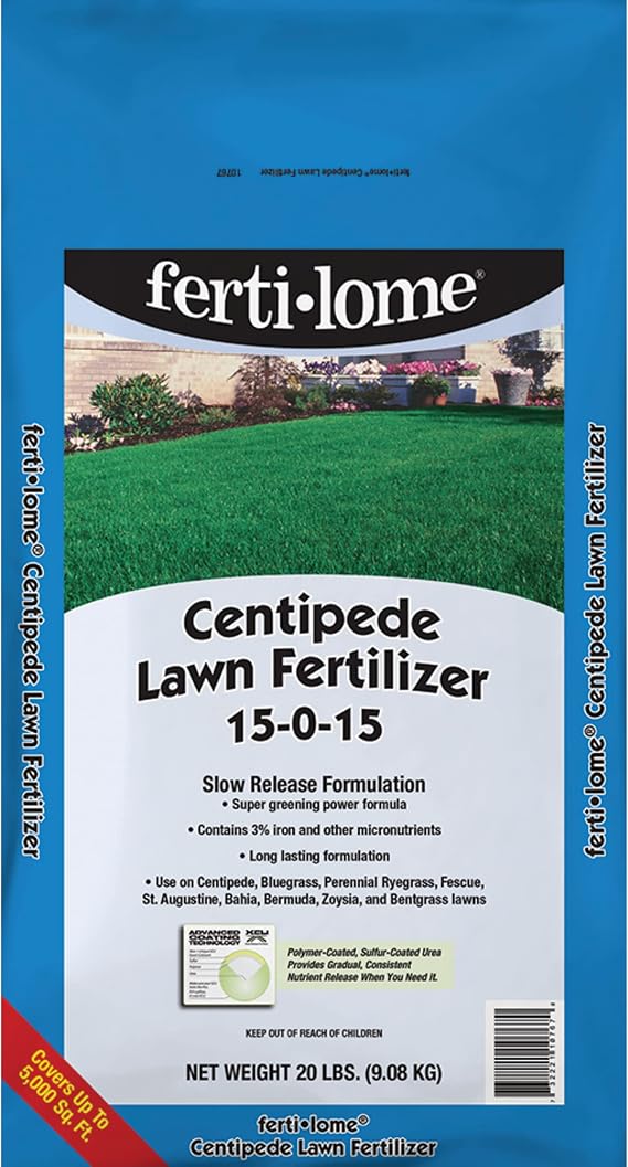 Fertilome (10767) Centipede Lawn Fertilizer 15-0-15, 20 lbs