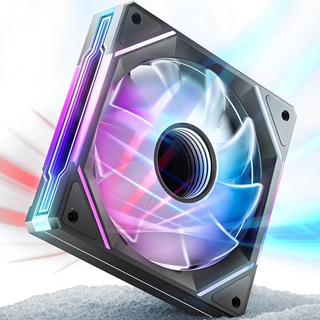 AsiaHorse AMICI-5GT RGB PC Fans, Infinity Mirror ARGB Fans HDB Bearing Fan Speeds Up to 1800 RPM with 24 LED Lights, Reverse Blade Fan Compatible Motherboard Aura SYNC (Not Wireless Connection)