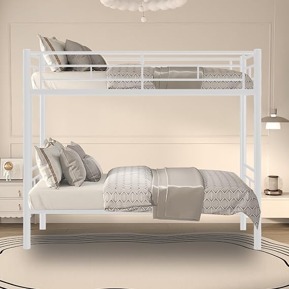 Metal Bunk Bed Twin Over Twin, White