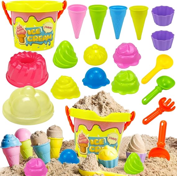 Set of 18 Sand Play Toys, Sandbox Set, Park, Sandbox, Bath, Children's Sand Play Toy, Water Play, Snow Play, Indoor, Birthday Gift, Outdoor Use, Pool Toy, Boys, Girls, Gift, Random Color