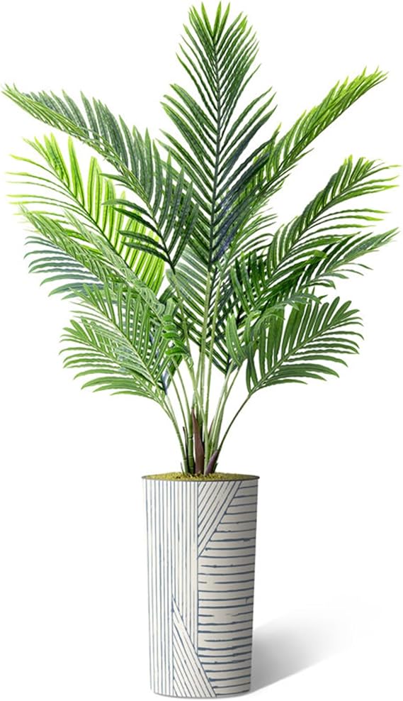 Artificial Areca Palm Tree, 66 Inch Tall, with 24 x 13 Inch Decorative Planter, Moss and Cap Included