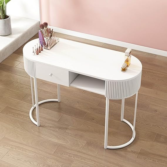 Nail Tech Desk Artist Hand Manicure Table, Professional Modern Nail Beauty Workstation Wooden Salon Spa Nail Desk with Drawers and 3 Layers Storage Cabinet,home Beauty Salon Equipment