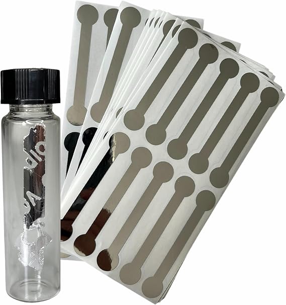 Tamper Evident Security Stickers, 100, White, 0.5" X 2.875" | Tamper Proof Labels, Permanent Adhesion Seal Tape, Holographic Design