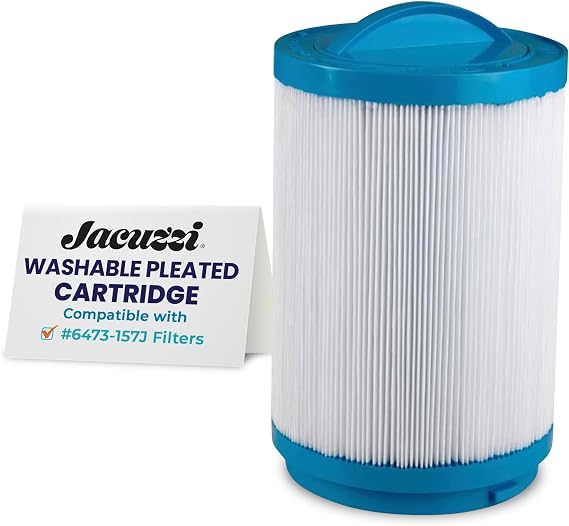 6473-157J Hot Tub Things Spa Filter Cartridge 40 Sq Ft - Replacement Filter for J-400 & J-500 Series, Dual-Stage Filtration, Spa Water Cleaner, Washable Pleated Cartridge, Easy Installation