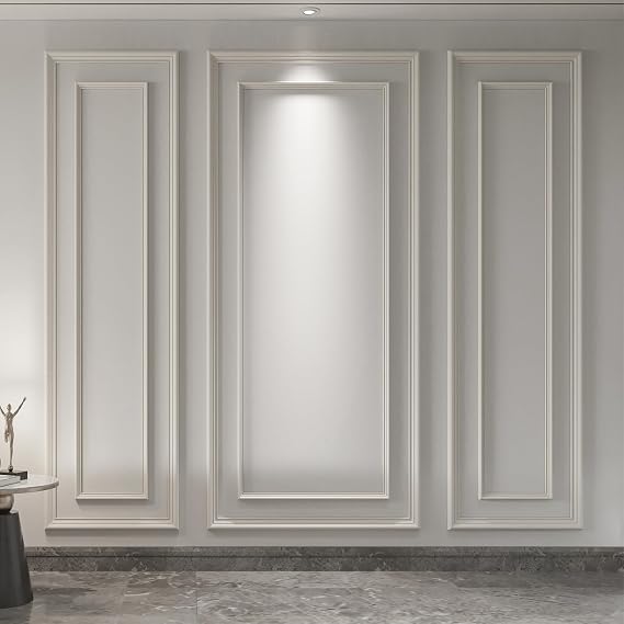 Art3d Premade Bilinear Frame Molding Set, Wainscoting Panels, 3 Whole Frame | Polystyrene, Lightweight, Effortless Installation, Shock-Resistant, Long-Lasting, Ideal for Living Rooms, Bedrooms