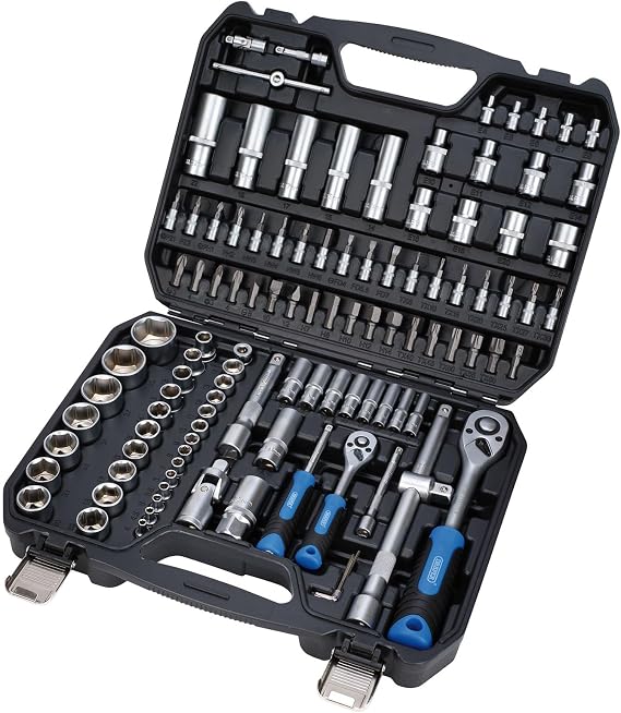 Draper 24230 HI-TORQ Metric Socket and Bit Set, 1/4" and 1/2" Sq. Dr. (110 Piece)
