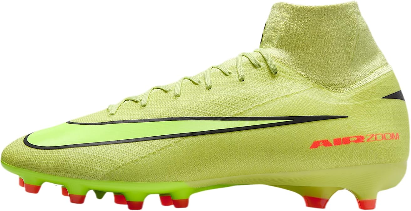 Nike Mercurial Superfly 10 Pro AG-Pro High-Top Soccer Cleats (Limelight/Hyper Crimson/Volt) Size 6