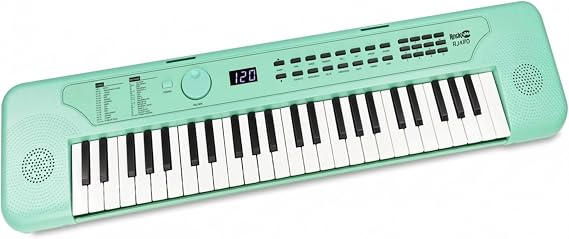 RockJam RJ490 49 Key Mini Keyboard Piano with Speakers, Mint Green