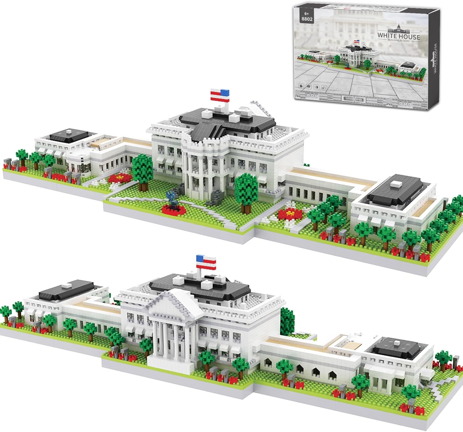 White House Micro Mini Building Blocks Sets Washington DC Architecture Building Kit Famous Landmark Model Decor Gift for Adults 3000 PCS
