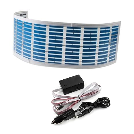keeda Sound Music Activate Sensor Car Auto Sticker LED Light Equalizer Glow LED Light Audio Voice Rhythm Lamp (Blue, 45x11 cm)