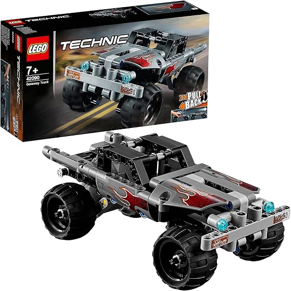 Technic Getaway Toy Truck, Pull-Back Motor, Monsters Truck Model, Vehicle Toys for Kids