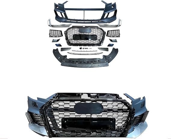 LOSTAR Front Bumper Cover Conversion Kit Compitable with 2017-2019 Audi A3 S3 Upgrade to RS3 Style