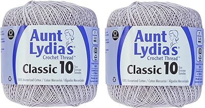 Aunt Lydias Crochet Thread - Size 10 - Silver 2-Pack