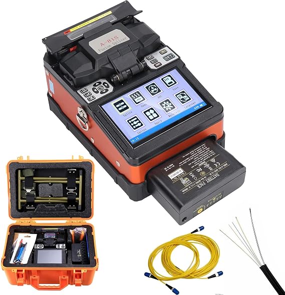 Fiber Optic Splicing Machine A-81S with Automatic Core Alignment, Fiber Optic Splicer, 7s Splicing, 18s Heating, 300X Focus Magnification, for FTTH and Cable Splicing Projects