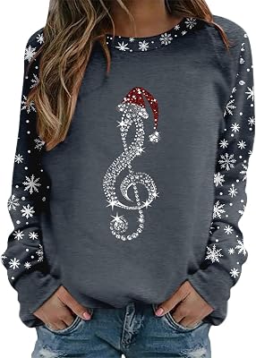 Women Funny Xmas Graphic Sweatshirt Xmas Lightweight Sweatshirt Merry Christmas Round Neck Sequin Letters Sweater