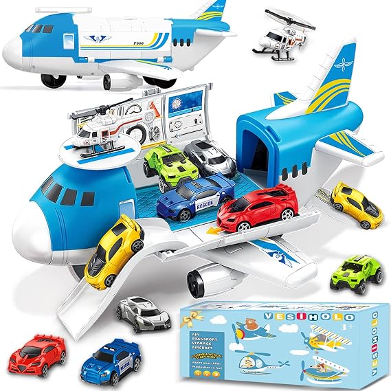 Airplane Toy Car Play Set Transport Cargo for 3+ Years Old Boys and Girls