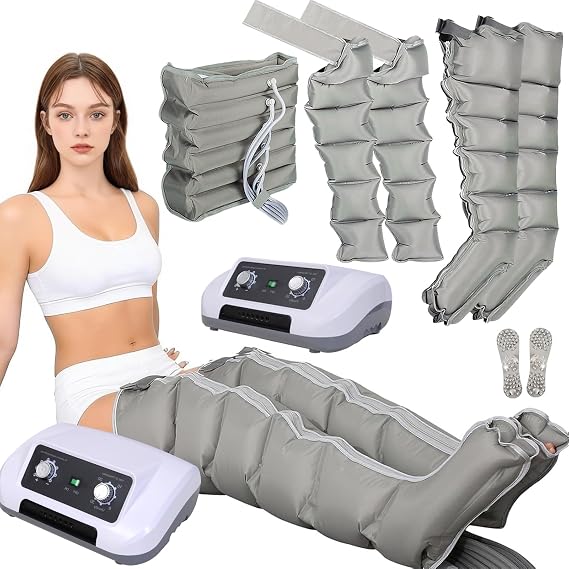 Pressotherapy and Lymphatic Drainage, Electric Legs Air Compression Massager, Waist Arm Leg Foot Massage Relax Blood Circulation