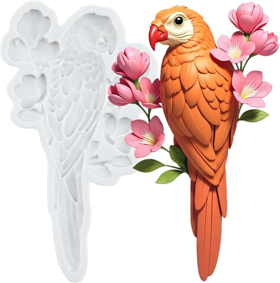 Parrot Bird Silicone Mold Bird Flower Fondant Molds