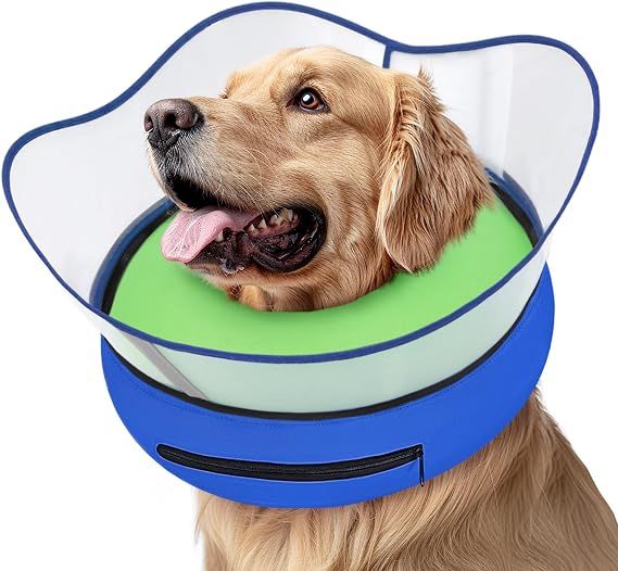 Supet Raised Inflatable Dog Cone Alternative Collars for After Surgery, Dog Donut Collar After Surgery, Soft Pet Cone for Small Medium Large Dogs to