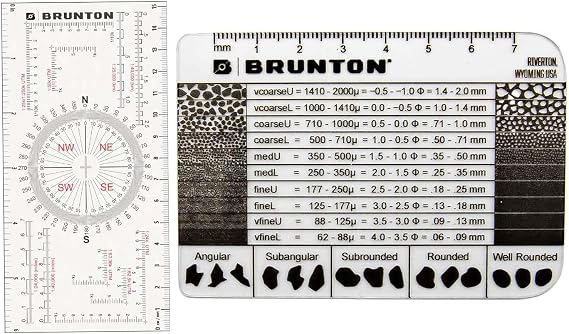 Brunton Geologist's Map and Classification Tool Kit- Brunton Map Multi-Tool Card + Grain Size Card Bundle