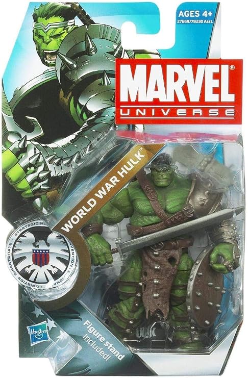 Marvel Universe Year 2010 Series 3 Shield Single Pack 4-1/2 Inch Tall Action Figure #3 - World WAR Hulk with Long Sword, Battle Axe, Shield and Figure Display Stand