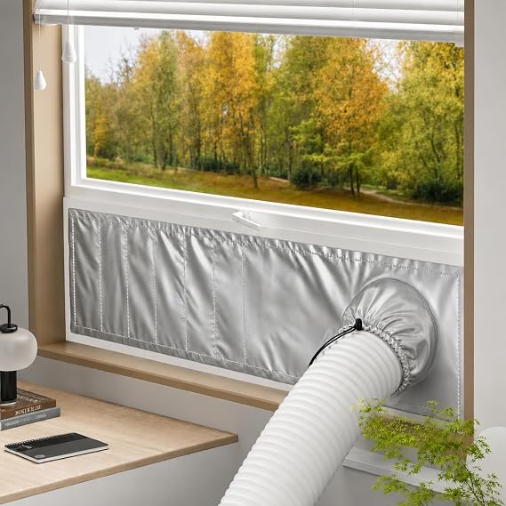 Window Seal Kit Silver for Portable Air Conditioner - 30% Sunshade Heat Insulation Universal- Window Vent Seal Kit For AC And Tumble Dryer - 100% Sealing Waterproof Adjustable L