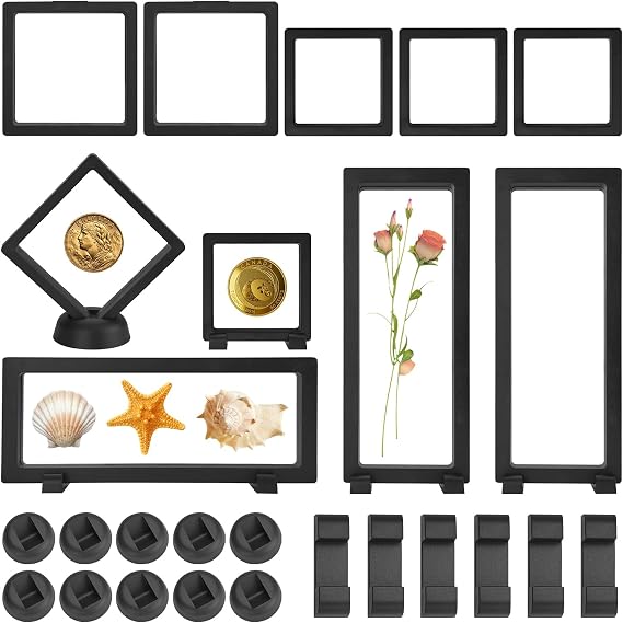 CEITIVE-S 10PCS 3D Floating Display Case, Clear Coin Holder with 16 Sockets