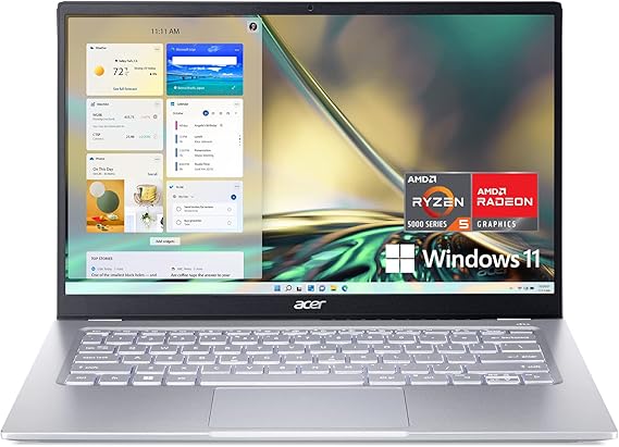 acer Swift 3 SF314-44-R3ZM Laptop | 14" Full HD IPS | 100% sRGB | AMD Ryzen 5 5625U Hexa-Core Processor | AMD Radeon Graphics | 16GB LPDDR4X | 512GB SSD | Wi-Fi 6E | Backlit Keyboard | Windows 11